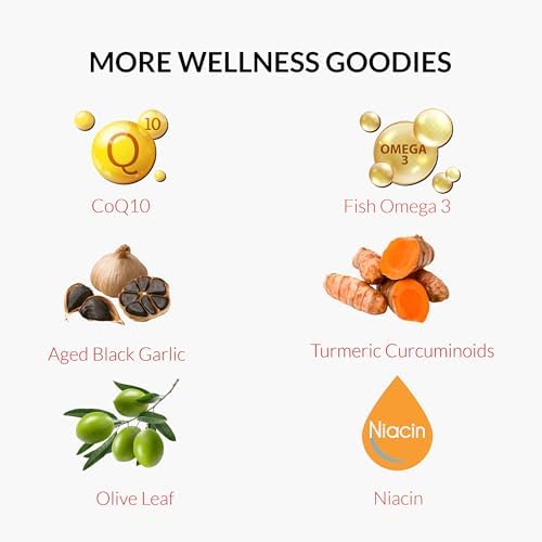 Suplemento de Bergamota Cítrica UpNourish con Esteroles Vegetales, CoQ10, Omega 3, Hoja de Olivo, Cúrcuma, Ajo Negro y Niacina - 120 Softgels - imagen 7