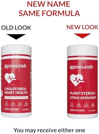 Suplemento de Bergamota Cítrica UpNourish con Esteroles Vegetales, CoQ10, Omega 3, Hoja de Olivo, Cúrcuma, Ajo Negro y Niacina - 120 Softgels - imagen 8