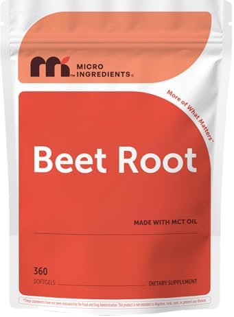 Extracto de Remolacha Micro Ingredients, 360 Softgels con Aceite MCT | Suplemento Natural de Remolacha | No Transgénico - imagen 1