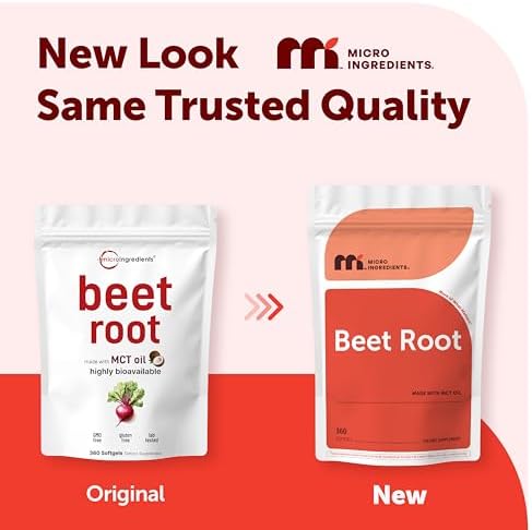 Extracto de Remolacha Micro Ingredients, 360 Softgels con Aceite MCT | Suplemento Natural de Remolacha | No Transgénico - imagen 2