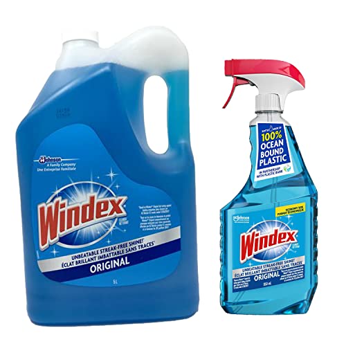 Set de Limpiador de Vidrios Windex Original SC Johnson: Recarga de 5L + Spray con Gatillo de 950 ml - imagen 1