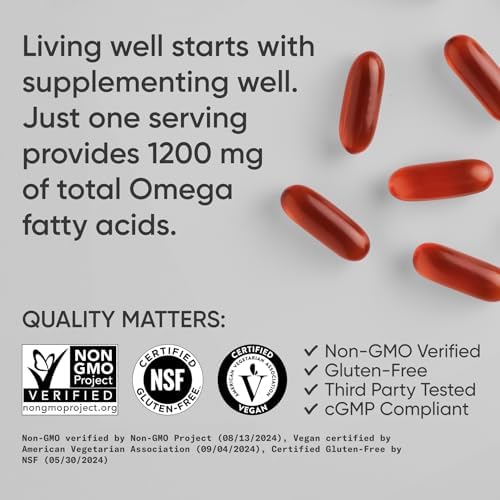 Sports Research® Omega 3-6-7-9 Vegano - 1200 mg de Ácidos Grasos Omega Multi-Espectro con Aceite de Espino Marino y Borraja - 90 Cápsulas Veganas - imagen 4