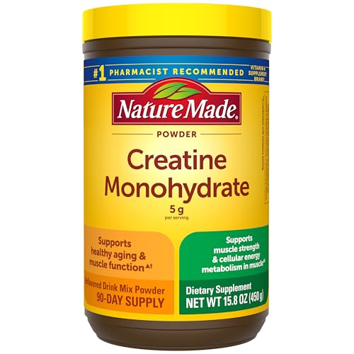 Creatina Monohidratada Micronizada Nature Made 5 g por Porción, Polvo Sin Sabor para Bebidas, Apoyo Muscular, 450 g, Suministro para 90 Días - imagen 3