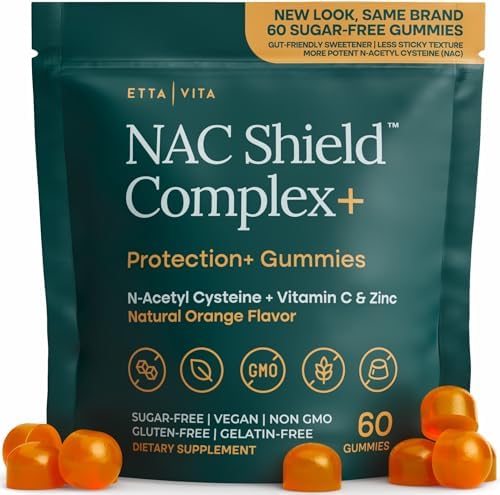 Gomitas de NAC Sin Azúcar (Complejo de Soporte Inmunológico) N-Acetil Cisteína, Vitamina C y Zinc - Apoya la Salud Respiratoria, Desintoxicación - imagen 1