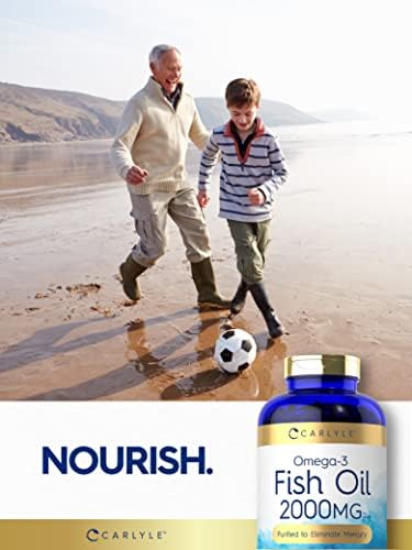 Suplementos de Aceite de Pescado Omega 3 Carlyle | 2000mg | 320 Cápsulas Blandas | EPA & DHA | 600mg Omega-3 Total | Sin OGM, Libre de Gluten - imagen 6