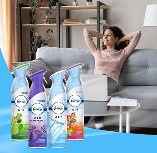 Spray Desodorante Febreze para Aire, Eliminador de Olores, 4 Paquetes: Original, Isla Fresca, Cielo de Lino y Lavanda - imagen 4