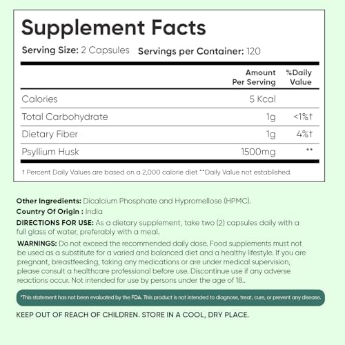 Cápsulas de Psyllium Husk WeightWorld 1500mg (750mg por cápsula) | Suplemento de fibra soluble y prebióticos para la salud digestiva - 240 cápsulas - imagen 5