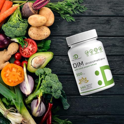 Suplemento DIM 300mg con Pimienta Negra, 240 Cápsulas Vegetarianas, Suministro para 4 Meses | Suplemento 2 en 1 para Hombres y Mujeres | - imagen 7