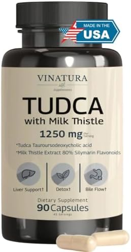 VINATURA TUDCA Cardo Mariano 1250mg - Suplemento Tudca, Sales Biliares, Apoyo Hepático, Suplementos para la Vesícula Biliar *Hecho y Probado en EE. - imagen 1
