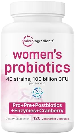 Probioticos Micro Ingredients para Mujeres 100 Mil millones CFU con Prebióticos, 120 Cápsulas Veganas | Apoyo a la Salud Vaginal, Urinaria y - imagen 1