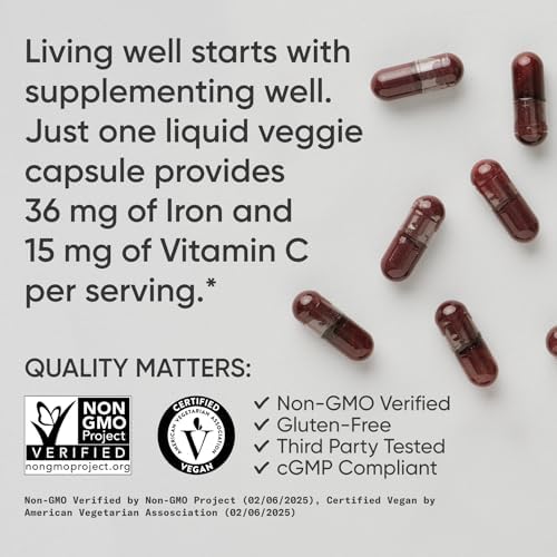 Suplemento de Hierro Sports Research® Blood Balance - 36 MG de Hierro + Ácido Fólico y Vitamina C - Apoyo a Glóbulos Rojos para Mujeres y Hombres - - imagen 4