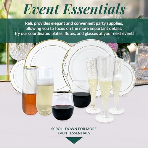 Vasos desechables Reli para vino (paquete de 48, 12 oz) - Vasos de plástico sin pie, claros y resistentes para fiestas, cócteles, whisky y bodas - imagen 6