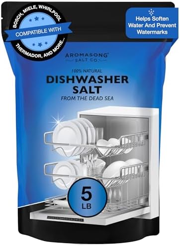 Sal de Lavavajillas Aromasong 5 LB - Agente Natural para Ablandar Agua Compatible con Bosch, Miele, Whirlpool, Thermador y Más... Para Platos Más - imagen 1