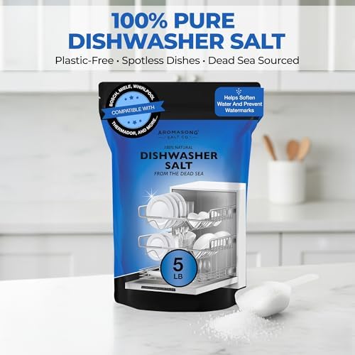 Sal de Lavavajillas Aromasong 5 LB - Agente Natural para Ablandar Agua Compatible con Bosch, Miele, Whirlpool, Thermador y Más... Para Platos Más - imagen 2