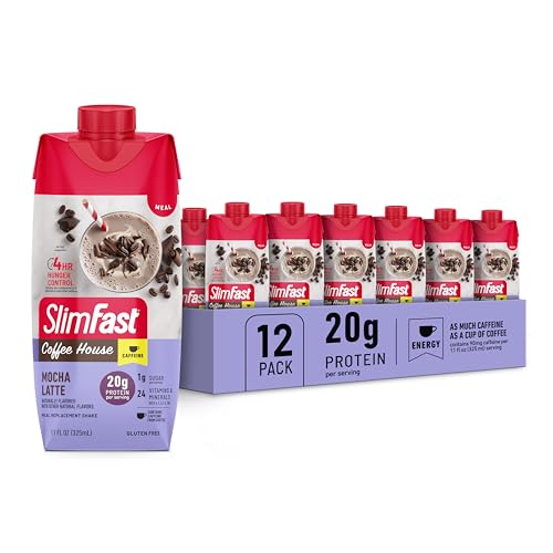 Batido de Proteína SlimFast, NUEVO Mocha Latte - 20g de Proteína, Batido Sustituto de Comida Listo para Beber, Alto en Proteínas, Bajo en - imagen 3
