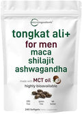 Tongkat Ali+ para Hombres con Maca, Shilajit y Ashwagandha | 240 Softgels con Aceite MCT para Mejor Absorción | Extracto de Eurycoma Longifolia - imagen 1