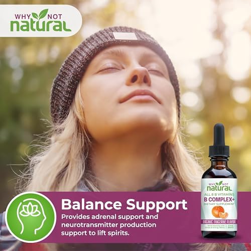 Why Not Gotas Líquidas de Complejo de Vitaminas B Naturales - Suplemento Vegano para Mujeres - B1, B2, B3, B5, B6, Biotina, Folato y Colina - Apoyo - imagen 3