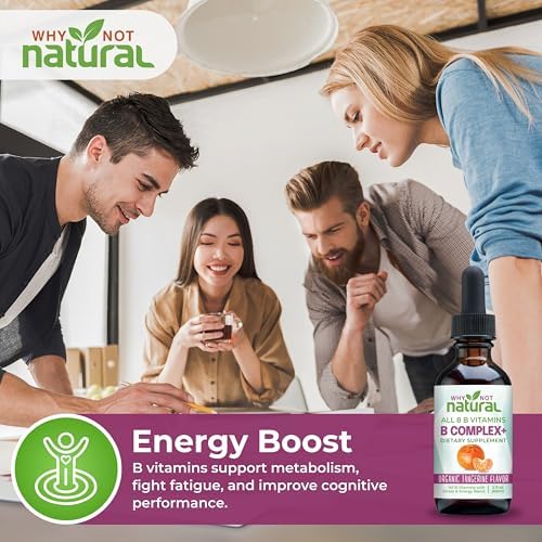 Why Not Gotas Líquidas de Complejo de Vitaminas B Naturales - Suplemento Vegano para Mujeres - B1, B2, B3, B5, B6, Biotina, Folato y Colina - Apoyo - imagen 6