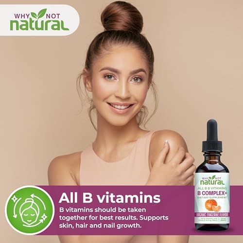 Why Not Gotas Líquidas de Complejo de Vitaminas B Naturales - Suplemento Vegano para Mujeres - B1, B2, B3, B5, B6, Biotina, Folato y Colina - Apoyo - imagen 7
