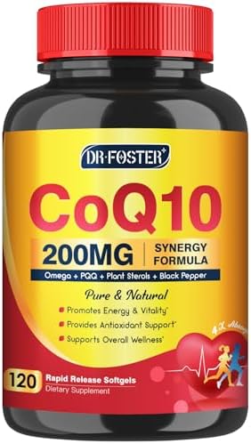 CoQ10 200mg Softgels con Vitamina E, Omega 3-6-9 y PQQ - Alta Absorción de Coenzima Q10 con Bioperine | Antioxidante Máximo | Suplemento para el - imagen 1