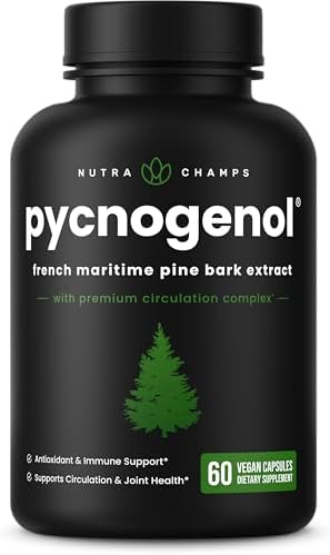 NutraChamps Pycnogenol Extracto de Corteza de Pino Marítimo Francés, Complejo Premium para la Circulación, 60 Cápsulas con Extracto de Pimienta Negra - imagen 1