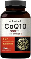 NatureBell CoQ10 300mg - 240 Cápsulas - Soporte Potente para un Corazón Saludable - Energía Diaria y Vitalidad con Antioxidantes - Ubiquinona y - imagen 1