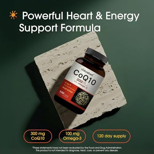 NatureBell CoQ10 300mg - 240 Cápsulas - Soporte Potente para un Corazón Saludable - Energía Diaria y Vitalidad con Antioxidantes - Ubiquinona y - imagen 2