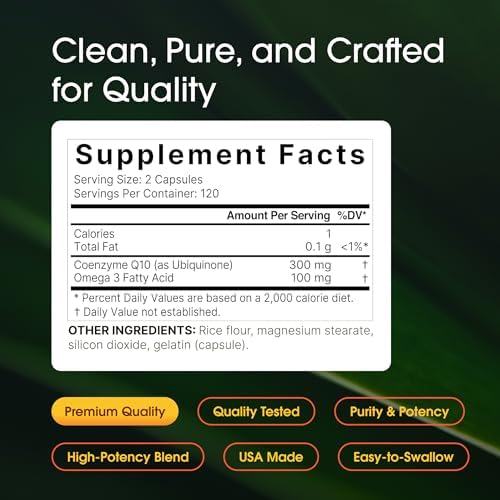 NatureBell CoQ10 300mg - 240 Cápsulas - Soporte Potente para un Corazón Saludable - Energía Diaria y Vitalidad con Antioxidantes - Ubiquinona y - imagen 3