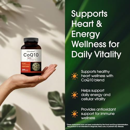 NatureBell CoQ10 300mg - 240 Cápsulas - Soporte Potente para un Corazón Saludable - Energía Diaria y Vitalidad con Antioxidantes - Ubiquinona y - imagen 4