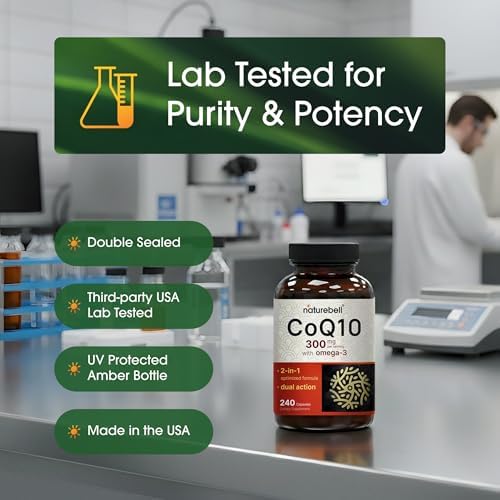 NatureBell CoQ10 300mg - 240 Cápsulas - Soporte Potente para un Corazón Saludable - Energía Diaria y Vitalidad con Antioxidantes - Ubiquinona y - imagen 5