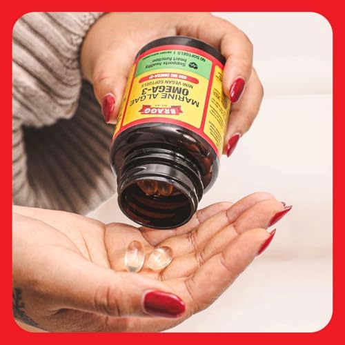 Cápsulas de Suplemento Omega-3 Bragg con DHA y EPA - 60 Softgels Veganas - Algas Marinas Sostenibles - Apoya la Salud Ocular y Cerebral - imagen 4