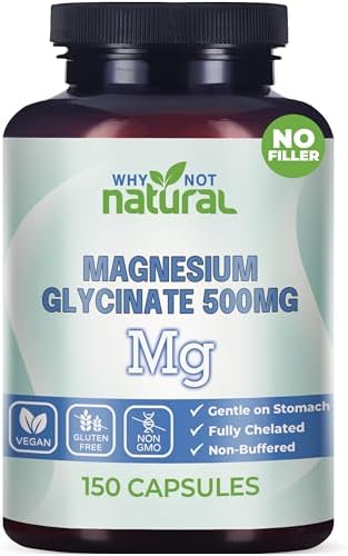 Suplemento de Cápsulas de Glicinato de Magnesio Natural 500 mg - Vegano, Sin Rellenos - Apoya el Sueño y la Relajación - imagen 1