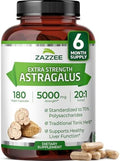 Zazzee Extracto de Raíz de Astrágalo Extra Fuerte 20:1, 70% Polisacáridos, 180 Cápsulas Veganas, Suplemento Herbal para el Sistema Inmunológico, - imagen 1