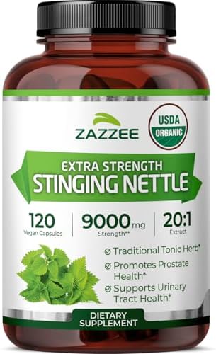 Zazzee Extracto de Hoja de Ortiga Orgánica USDA 20:1, 120 Cápsulas Veganas, Suplemento Herbal para Bienestar Respiratorio e Inmunológico, Hecho en - imagen 1