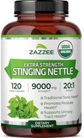 Zazzee Extracto de Hoja de Ortiga Orgánica USDA 20:1, 120 Cápsulas Veganas, Suplemento Herbal para Bienestar Respiratorio e Inmunológico, Hecho en - imagen 1