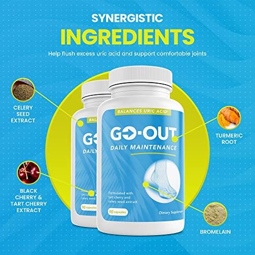 Suplemento Natural para el Ácido Úrico - Go Out Daily Maintenance con Cereza Ácida, Semilla de Apio y Cúrcuma - Vegano, No Transgénico, Sin Gluten, - imagen 4