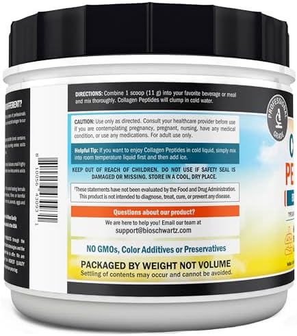 Póder de Péptidos de Colágeno BioSchwartz para Mujeres y Hombres - Colágeno Hidrolizado de Origen Animal - Tipos I y III con 10g de Proteína para - imagen 7