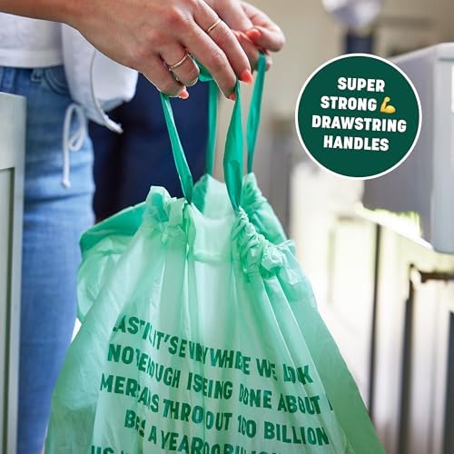 Bolsas de Basura HoldOn de 13 Galones – Bolsas de Cocina Altas de Base Vegetal con Cuerdas para Botes de Basura Altos, Resistentes y Compostables (40 - imagen 5