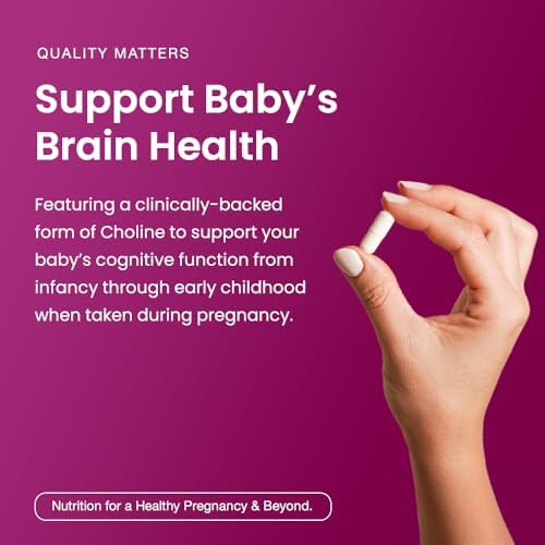 Suplementos de Colina Prenatal 550mg | 120 Cápsulas | Apoya el Desarrollo Cerebral y Función Cognitiva del Bebé Durante el Embarazo y Lactancia | - imagen 6