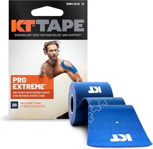 KT Tape Pro Extreme Cinta Kinesiológica Terapéutica Elástica, 20 Tiras Pre Cortadas de 10 Pulgadas, 100% Sintética, Resistente al Agua, Elección - imagen 1