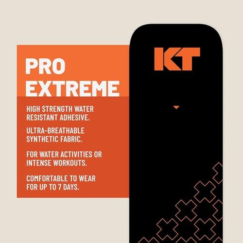 KT Tape Pro Extreme Cinta Kinesiológica Terapéutica Elástica, 20 Tiras Pre Cortadas de 10 Pulgadas, 100% Sintética, Resistente al Agua, Elección - imagen 5