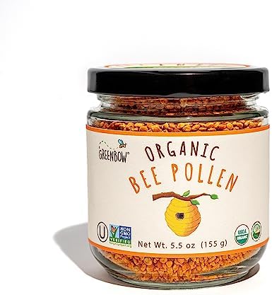 Polen de Abeja Orgánico Greenbow - 100% Certificado USDA Orgánico, No GMO, Halal, Kosher, Puro y Natural - Superalimento Rico en Proteínas, Vitaminas - imagen 1