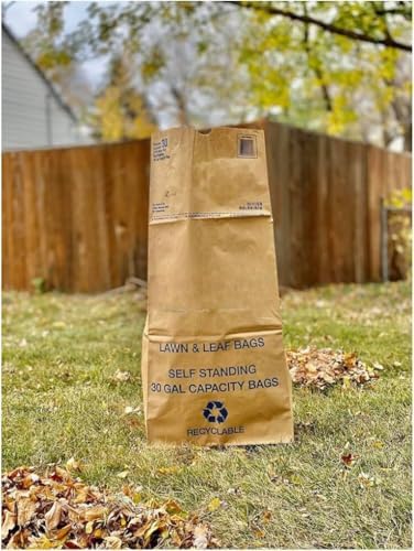Bolsas de Papel para Residuos de Jardín y Hojas de 30 Galones, 2 Capas, Resistentes, Biodegradables, 10 Piezas, Hechas en EE. UU. - imagen 2