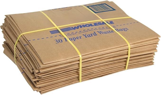 Bolsas de Papel para Residuos de Jardín y Hojas de 30 Galones, 2 Capas, Resistentes, Biodegradables, 10 Piezas, Hechas en EE. UU. - imagen 3
