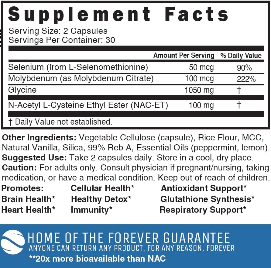 Suplemento Neuro NAC N-Acetil Cisteína Éster Etílico - 600 mg - 20x Más Bioavailable Que NAC - Aumenta Glutatión 10x Más Que Glutatión Liposomal - - imagen 2