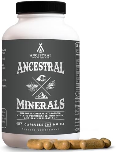 Suplementos Ancestrales Minerales y Electrolitos con Magnesio, Potasio y Sodio, 180 Cápsulas para Hidratación, Salud Inmunológica y Rendimiento - imagen 1