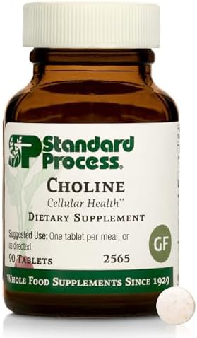 Choline Standard Process - Apoya el Metabolismo de Grasas, Salud Hepática y Función del Sistema Nervioso - Sin Gluten, No Lácteo y Vegetariano - 180 - imagen 1
