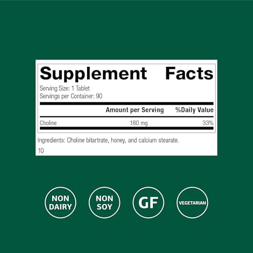 Choline Standard Process - Apoya el Metabolismo de Grasas, Salud Hepática y Función del Sistema Nervioso - Sin Gluten, No Lácteo y Vegetariano - 180 - imagen 2