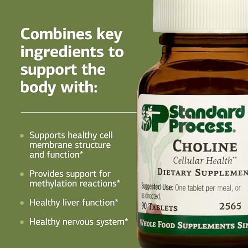 Choline Standard Process - Apoya el Metabolismo de Grasas, Salud Hepática y Función del Sistema Nervioso - Sin Gluten, No Lácteo y Vegetariano - 180 - imagen 4