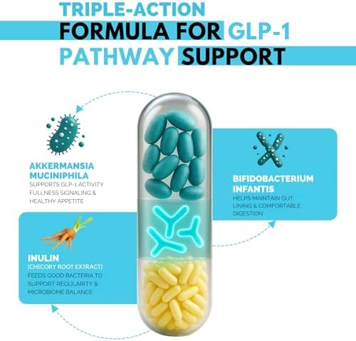 Suplemento GLP-1 Probiotico para Control de Apetito – Akkermansia muciniphila & Bifidobacterium infantis – Fibra Prebiótica Inulina – Limpieza - imagen 2